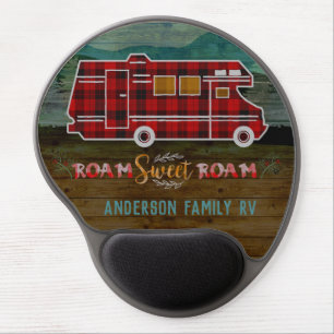 Motorhome RV Camper Travel Van Rustic Personalized Gel Mouse Pad