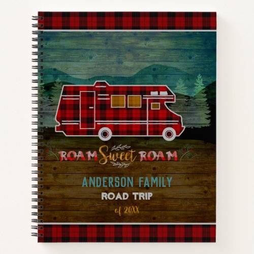 Motorhome RV Camper Travel Van Rustic Personalized Notebook