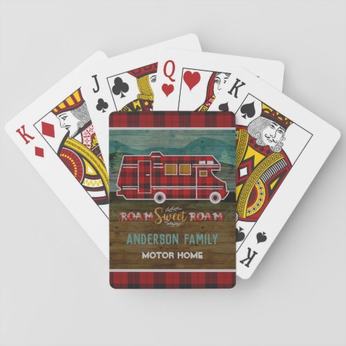 Motorhome RV Camper Travel Van Rustic Personalized Poker Cards