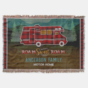Motorhome RV Camper Travel Van Rustic Personalized Throw Blanket