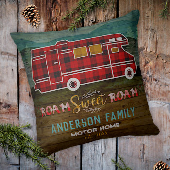 Motorhome Rv Camper Travel Van Rustic Personalized Throw Pillow by FancyCelebration at Zazzle