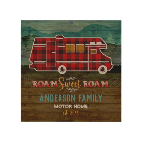 Motorhome RV Camper Travel Van Rustic Personalized Wood Wall Decor