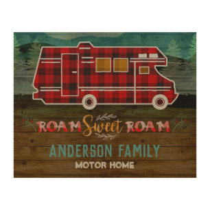 Motorhome RV Camper Travel Van Rustic Personalized Wood Wall Decor