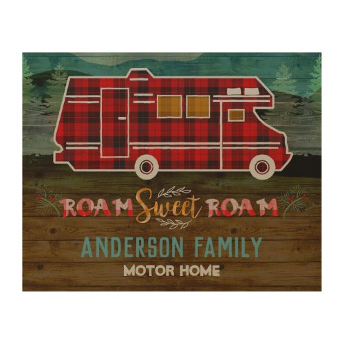 Motorhome RV Camper Travel Van Rustic Personalized Wood Wall Decor