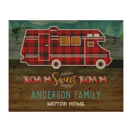 Motorhome RV Camper Travel Van Rustic Personalized Wood Wall Decor