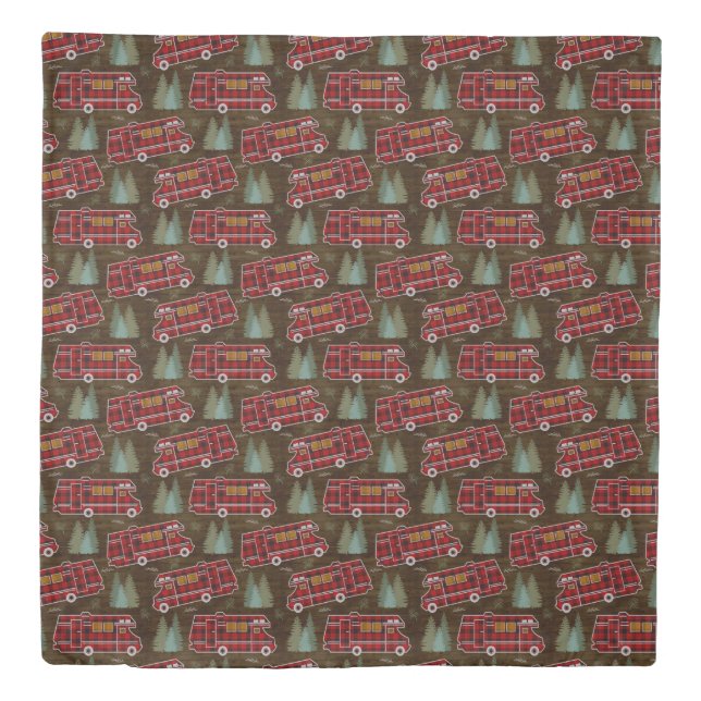 Motorhome RV Camper Travel Van Rustic Pine Pattern Duvet Cover (Front)