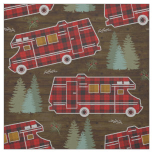 Motorhome RV Camper Travel Van Rustic Pine Pattern Fabric