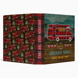 Motorhome RV Camper Travel Van Rustic Road Trip 3 Ring Binder