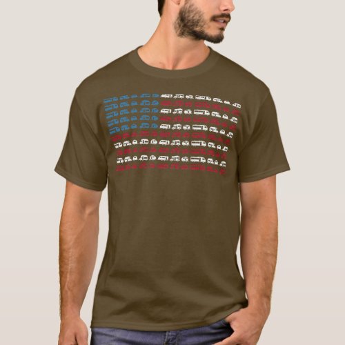 Motorhome RV Campervan July 4th American Flag  T_Shirt