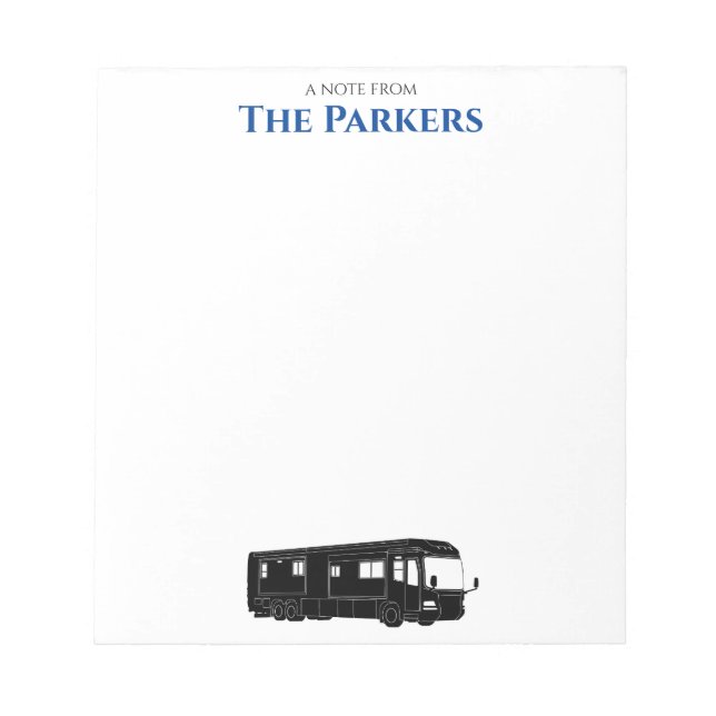 Motorhome / RV / Camping - Personalized Notepad (Front)
