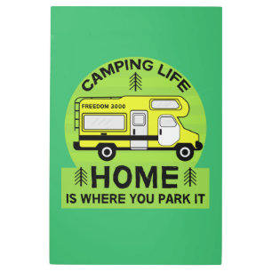 Motorhome RV Motorhome Camping Life Latte Mug Metal Print