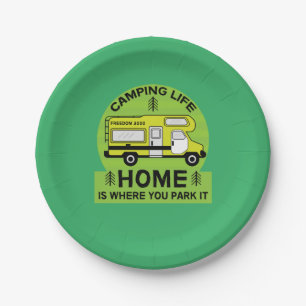Motorhome RV Motorhome Camping Life Latte Mug Paper Plates