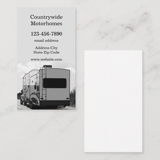 Motorhome RV Sales Business Card