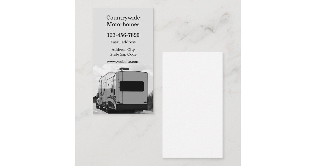 Motorhome RV Sales Business Card | Zazzle