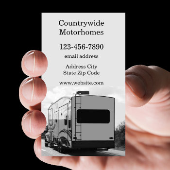 Motorhome Rv Sales  Business Card by Luckyturtle at Zazzle