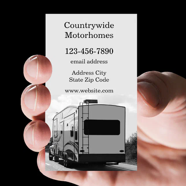 Motorhome RV Sales Business Card | Zazzle