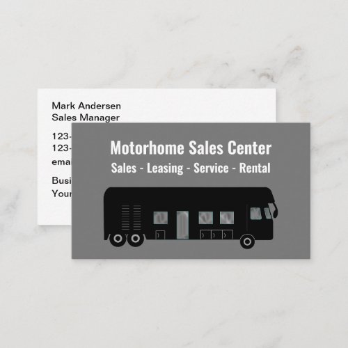Motorhome Sales And Service Business Business Card