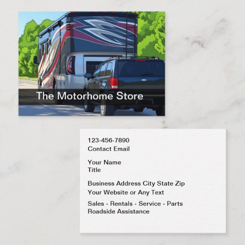 Motorhome Sales And  Service Business Card