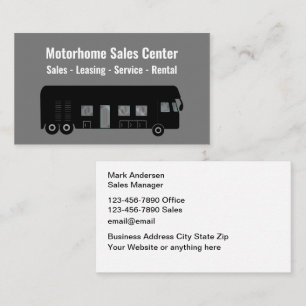 Motorhome Sales And Service Business Card
