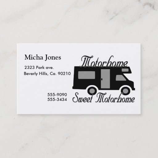 Customizable Motorhome Sweet Motorhome RV Business Card