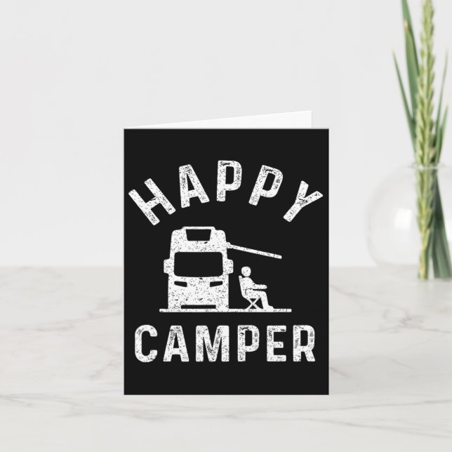 Motorhome T Shirts Happy Camper  Card (Front)
