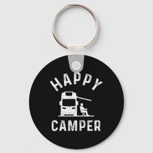 Motorhome T Shirts Happy Camper Keychain