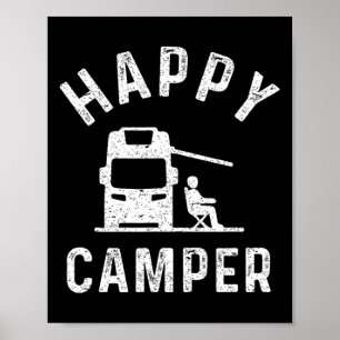 Motorhome T Shirts Happy Camper  Poster