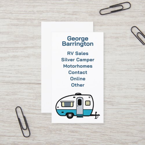 Motorhomes RV Camper Sales Associate Business Card