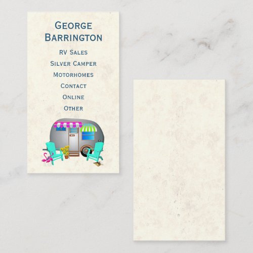 Motorhomes RV Sales Associate Business Card