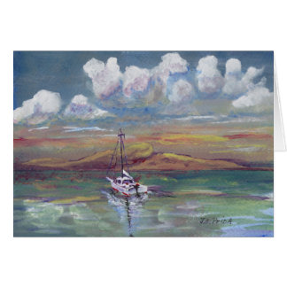 Motoring Home Acrylic Painting Seascape Cards