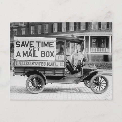 Motorized Mail Wagon by the US Post Office Dept Postcard