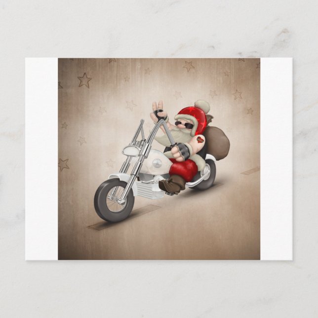 Motorized Santa Claus Holiday Postcard (Front)