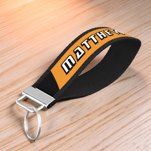 Motorsport Racing Driver Name Custom Wrist Keychain