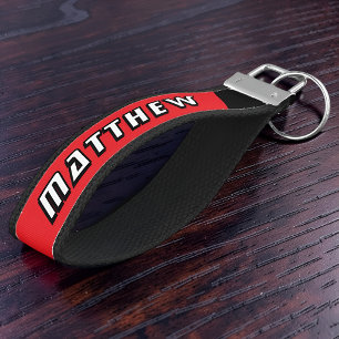 Motorsport Racing Driver Name Custom Wrist Keychain
