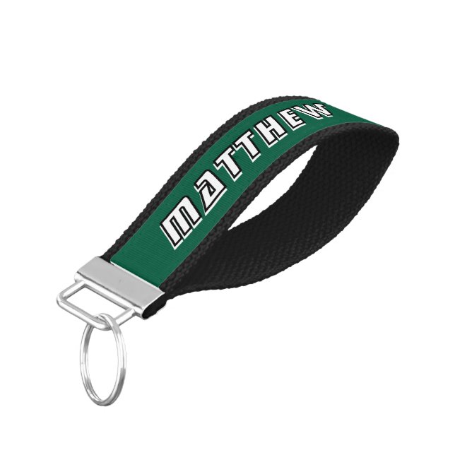 Motorsport Racing Driver Name Custom Wrist Keychain (Angled Down)