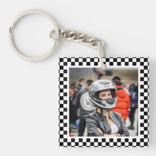 Motorsport theme with photo keychain