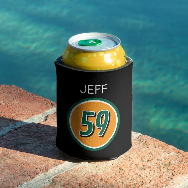 Motorsports race car number logo personalized can cooler (In Situ Pool)