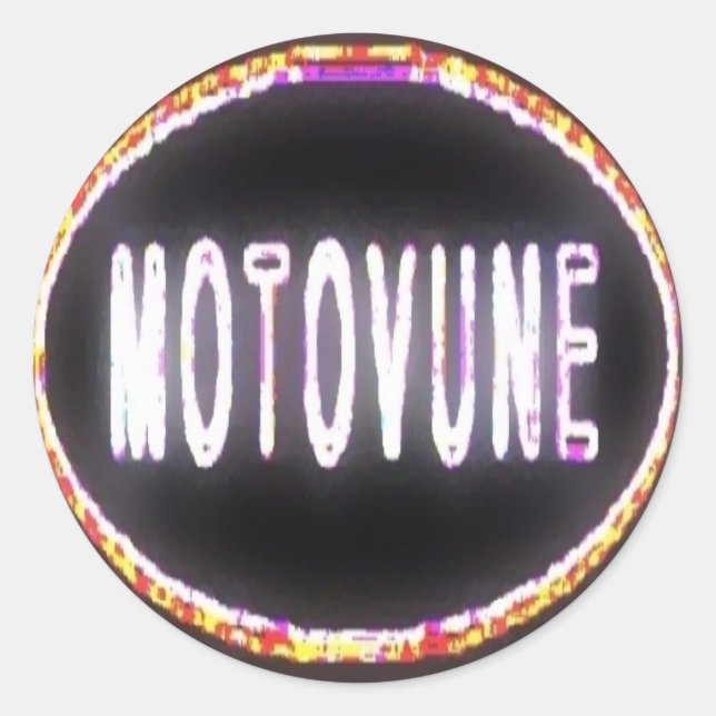 MOTOVUNE neon Classic Round Sticker (Front)