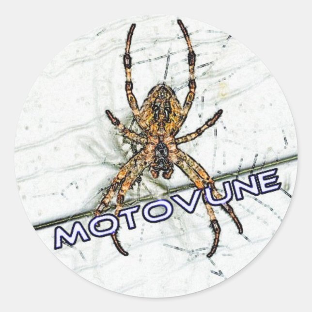MOTOVUNE spider color Classic Round Sticker (Front)