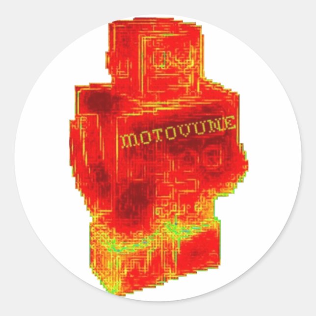 MOTOVUNE warm robot Classic Round Sticker (Front)
