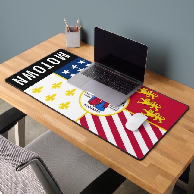 Motown - Detroit Flag Desk Mat (Office 2)
