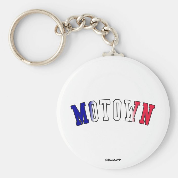 Motown in Michigan State Flag Colors Keychain
