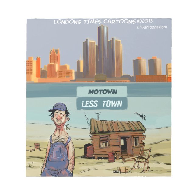 Motown LessTown Funny Notepad (Front)