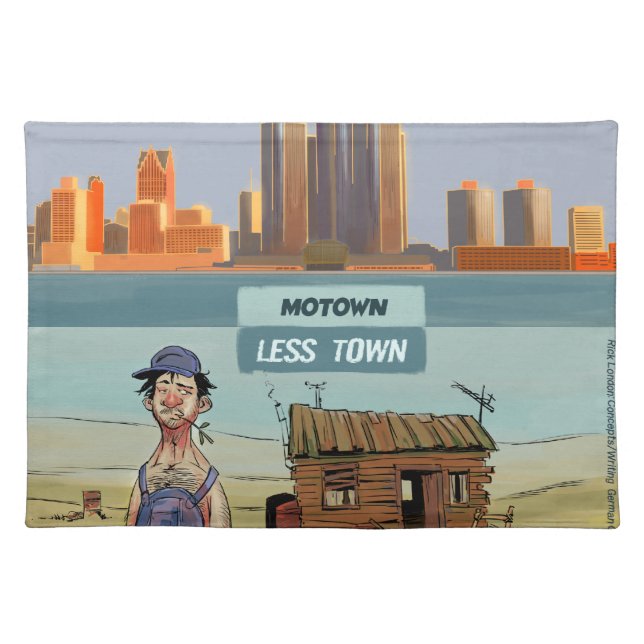 Motown LessTown Funny Placemat (Front)