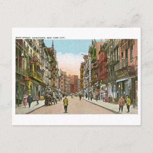 Mott Street CHINATOWN New York City Vintage Postcard