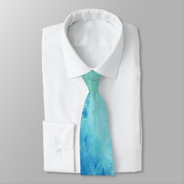 Mottled Blue & Green Neck Tie (Tied)