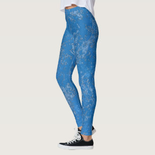 Mottled Blue Texture Leggings