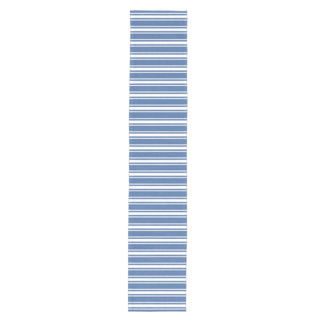 Mottled Calypso Blue Striped Medium Table Runner (Front)