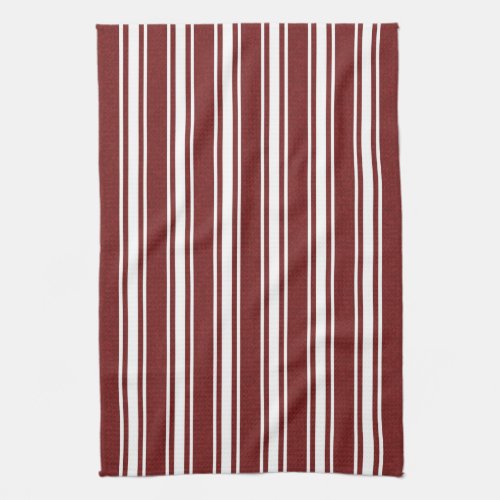 Mottled Double Striped Cranberry Kitchen Towel