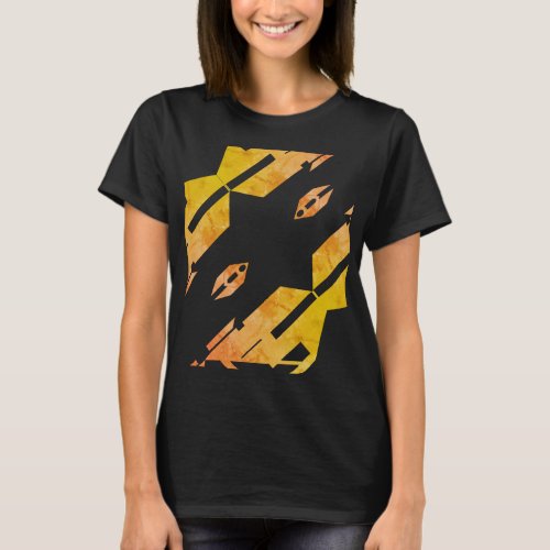 Mottled Gold Orange Diagonal Abstract Art Design   T_Shirt